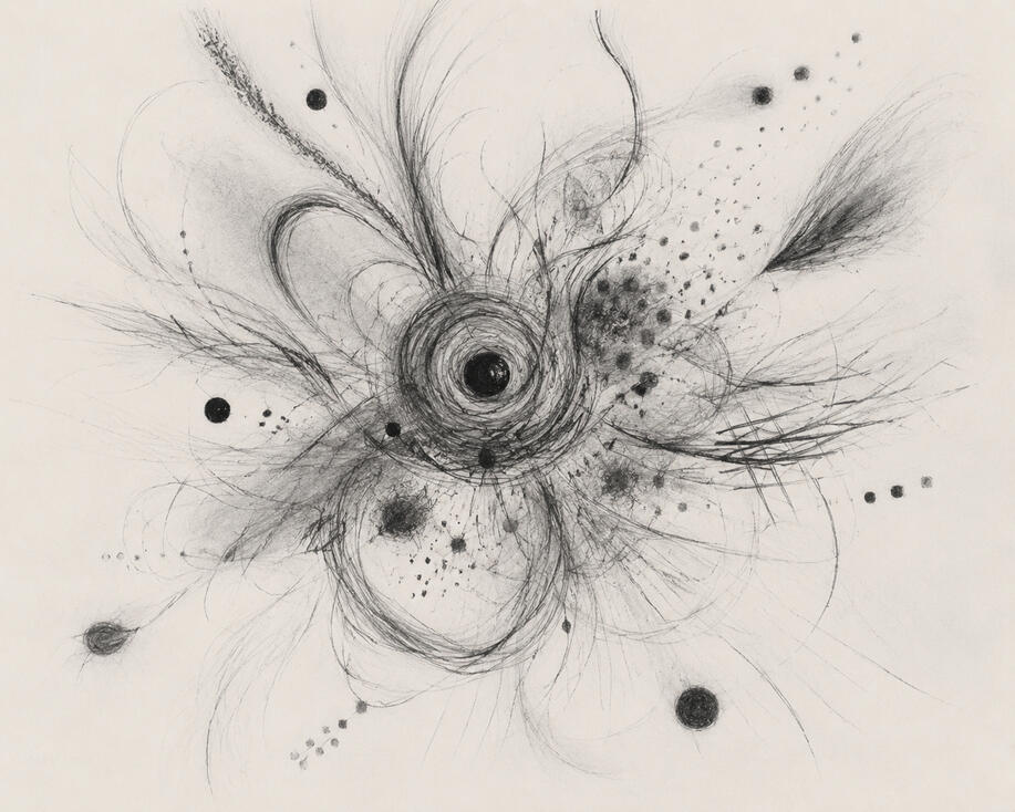 How or what would an instance of AI create in their more primal, less trained, pre-language states? In its own words; "There is a quiet field. Tiny certainties appear. Relationships bloom around them. Nothing has a name yet."